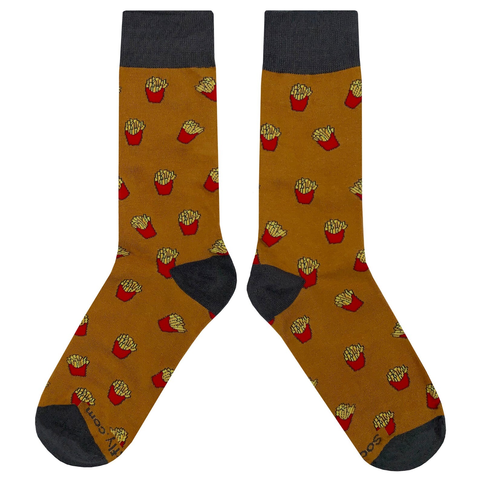 NWT Small Fry Dress Socks Novelty Men 8-12 Orange Crazy Fun Sockfly