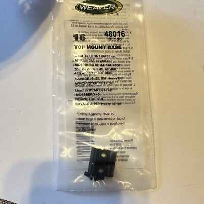 Weaver Top Mount Aluminum Base For Remington Winchester Mossberg #16 Black-48016