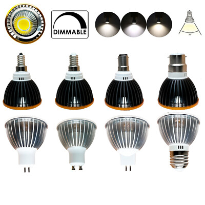 10W Dimmable LED COB Spotlight Bulb GU10 MR16 E12 110V 220V 12V 24V Lamp RC7198