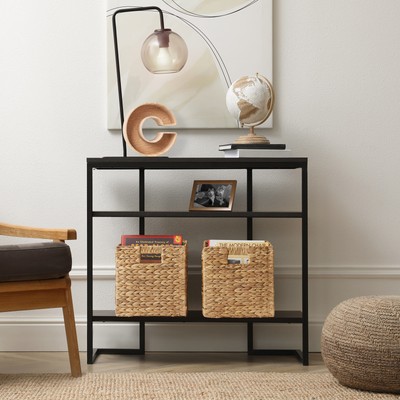 Set of 4 Hyacinth Storage Cubes, 10.5" Wicker Basket Bins for Shelves, Natural