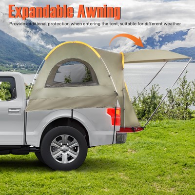 5.2-5.8 FT Portable Pickup Tent Full Size Bed Truck Tent Outdoor Travel