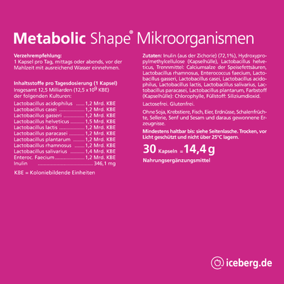 Metabolic Shape Mikroorganismen, Darmflora, gesundes Abnehmen, 10 Darmbakterien