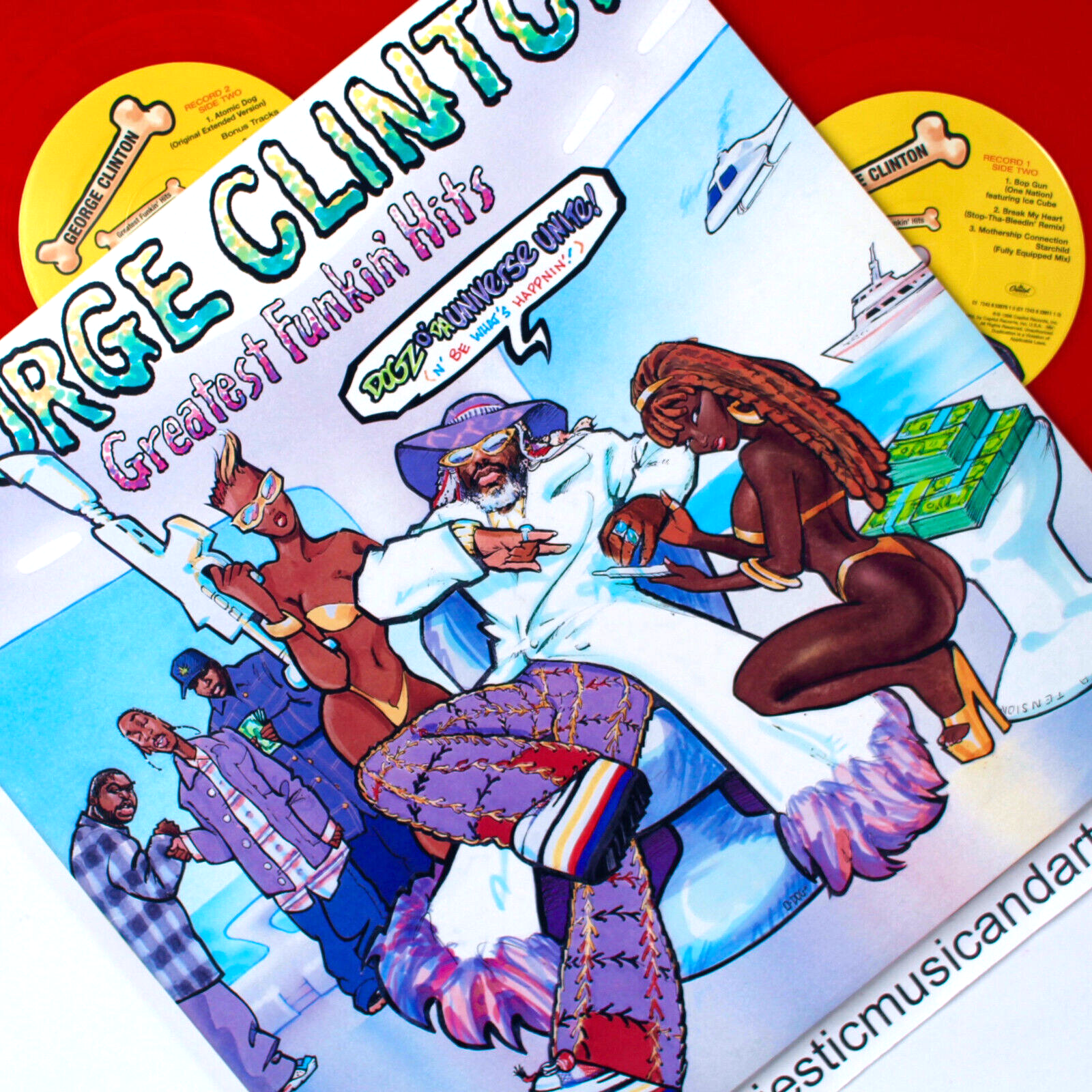 ORIGINAL RED VINYL PRESSING GEORGE CLINTON 2 LP ATOMIC DOG