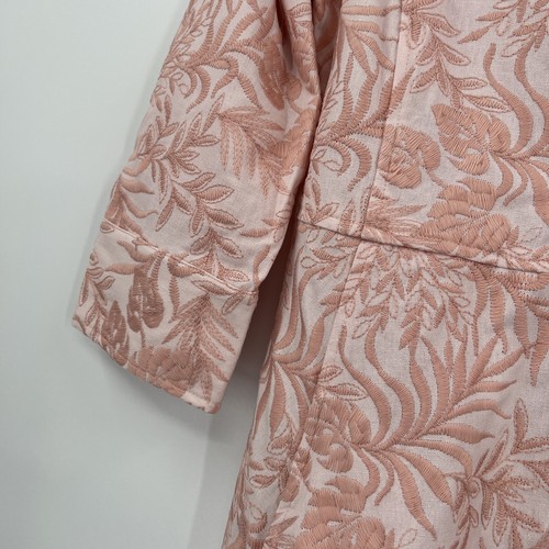 Pre-owned Tuckernuck Women's Pink Embroidered Floral Porcelain Dress Sz Xs No Belt In White