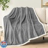Premium Chevron Fleece Sherpa Throw Blanket for Couch, Sofa by Pavilia | Soft, Cozy, Fluffy, Warm, | Fuzzy Lightweight Microfiber, Luxury Reversible Gray Plush Throw for TV | 50 x 60 Inches