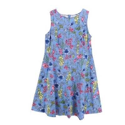 NWT TALBOTS Dress Blue Floral Fit & Flare Cotton Stretch Size 14W