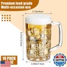 Mifoci 10 Pcs Clear Plastic Beer Mug with Handles 16 oz Reusable Acrylic Beer Stein Bulk Glasses Beer Drinking Cups Dishwasher Safe for Bar Home Hotel Cocktail Juice Alcohol Soda Party