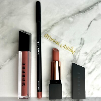 NEW Morphe 3pcs Lip SET *CHOOSE YOUR COLOR* Gloss + Lipstick + Lip Liner