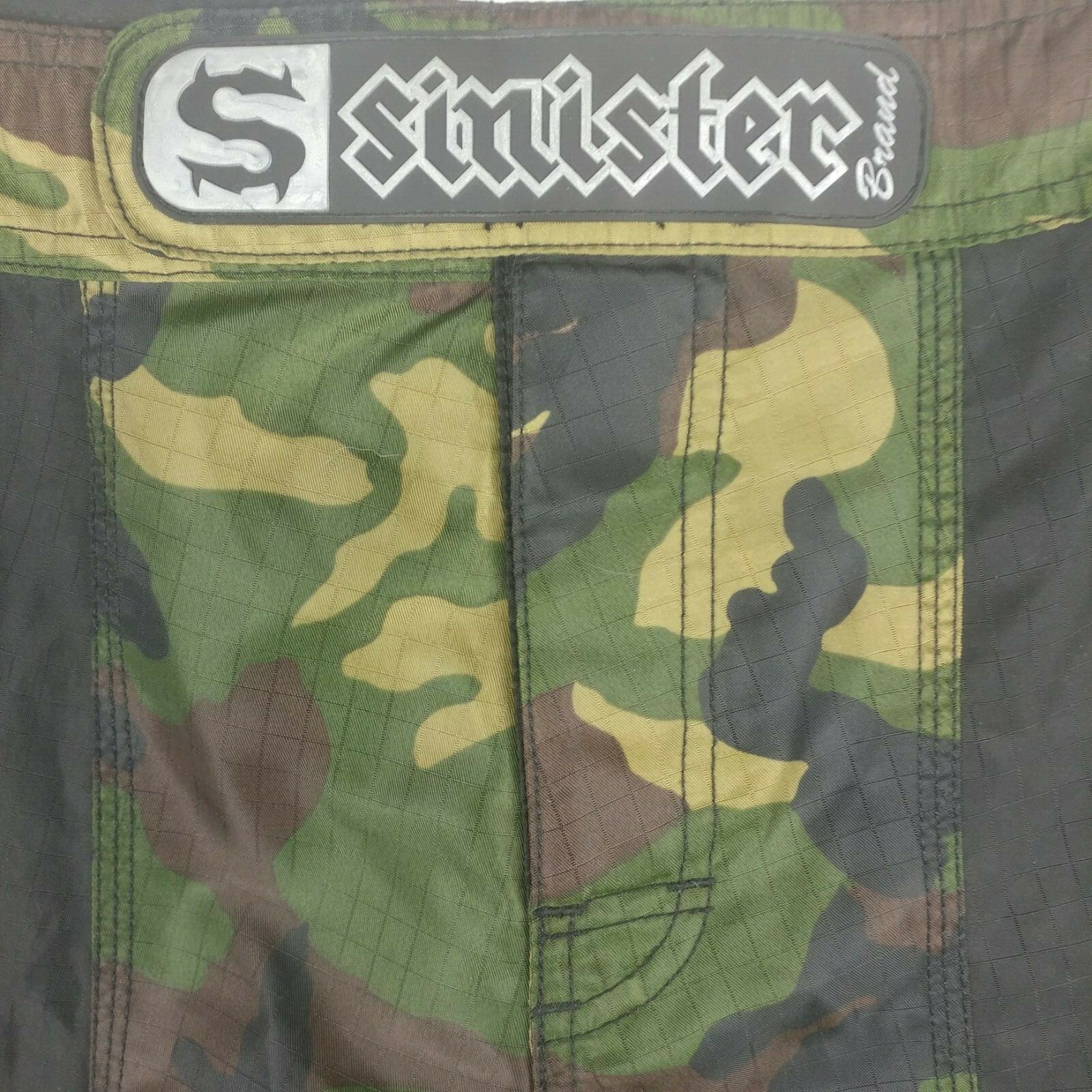 Men's Sinister Brand Shorts Black Camo MMA Jiu Jitsu Muay Thai Size 34 UFC