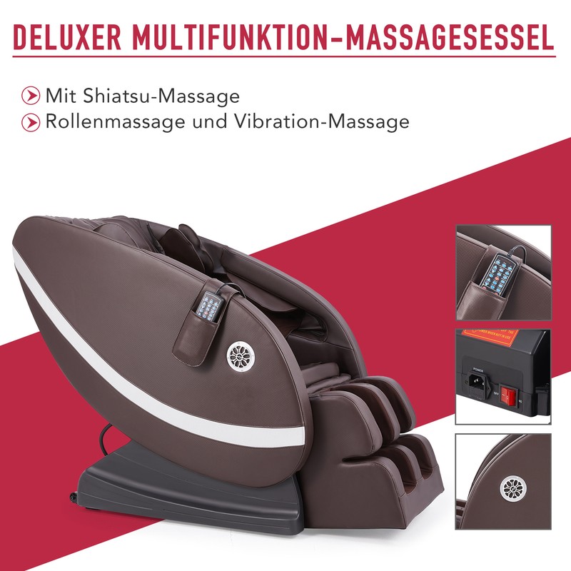DELUXER MASSAGESESSEL MIT HEIZUNG RELAXSESSEL MULTIFUNKTION MASSAGE SESSEL