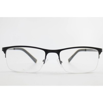 Robert Mitchel RM6006 BK Black Semi Rimless Rectangular Eyeglass Frames