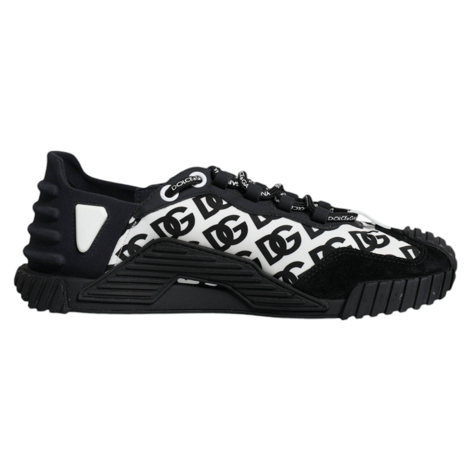 DOLCE & GABBANA Shoes Black Logo Lace Up Low Top NS1