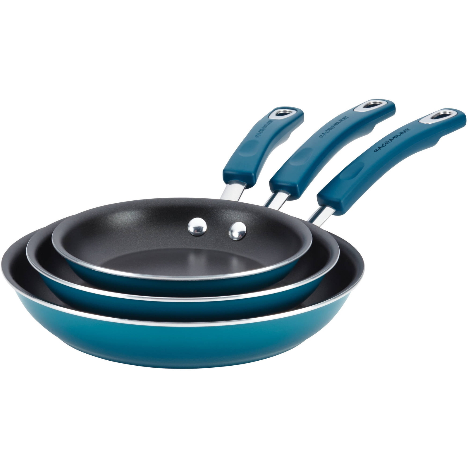 Rachael Ray 3-Piece Porcelain Enamel,Non-Stick Frying Pans,F