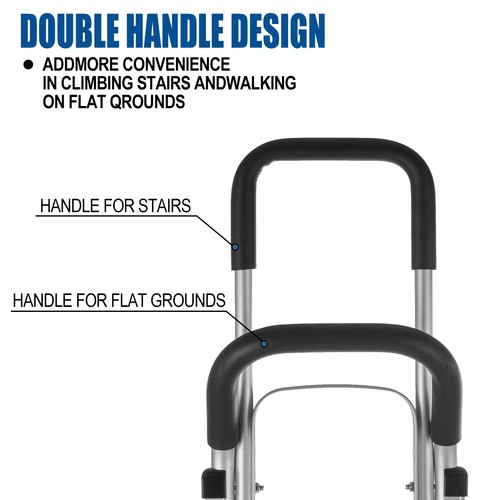 2 in 1 Aluminum Hand Truck Stair Climber 550 lbs Capacity w/ Dual Handles