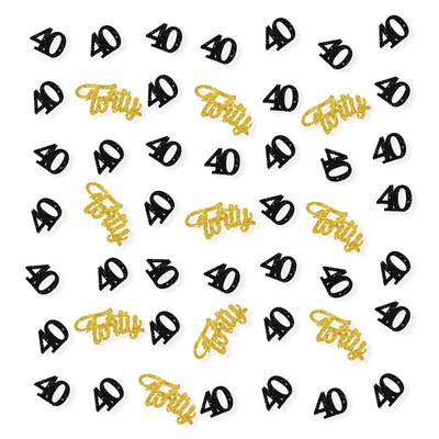Set of 100 Happy 40th Birthday Confetti Gold Glitter Forty Paper Scatter 40th...