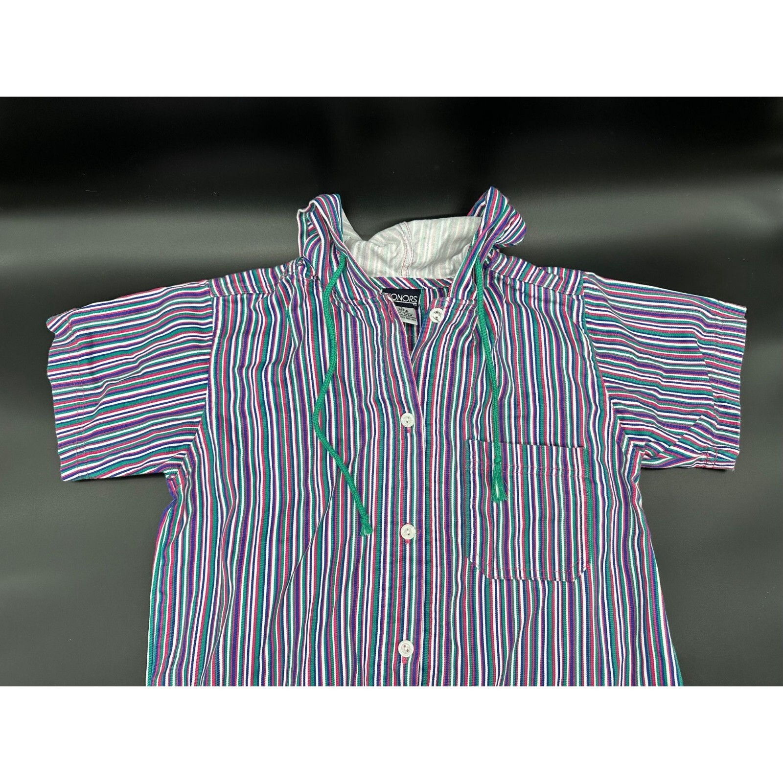 トップス vintage short length stripe l/s cutsew Vintage 80s Red Orange Yellow White Striped Short Sleeves