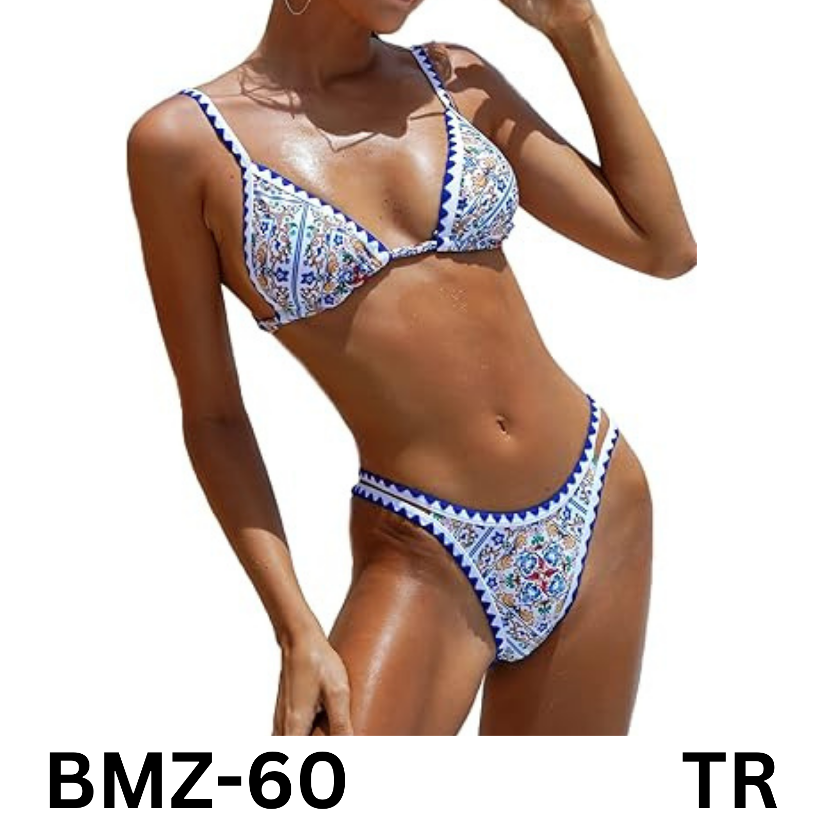 BIKINX Womens Swimsuits Sexy Thong Micro Bikini Ditsy Floral Two Piece Sets, L