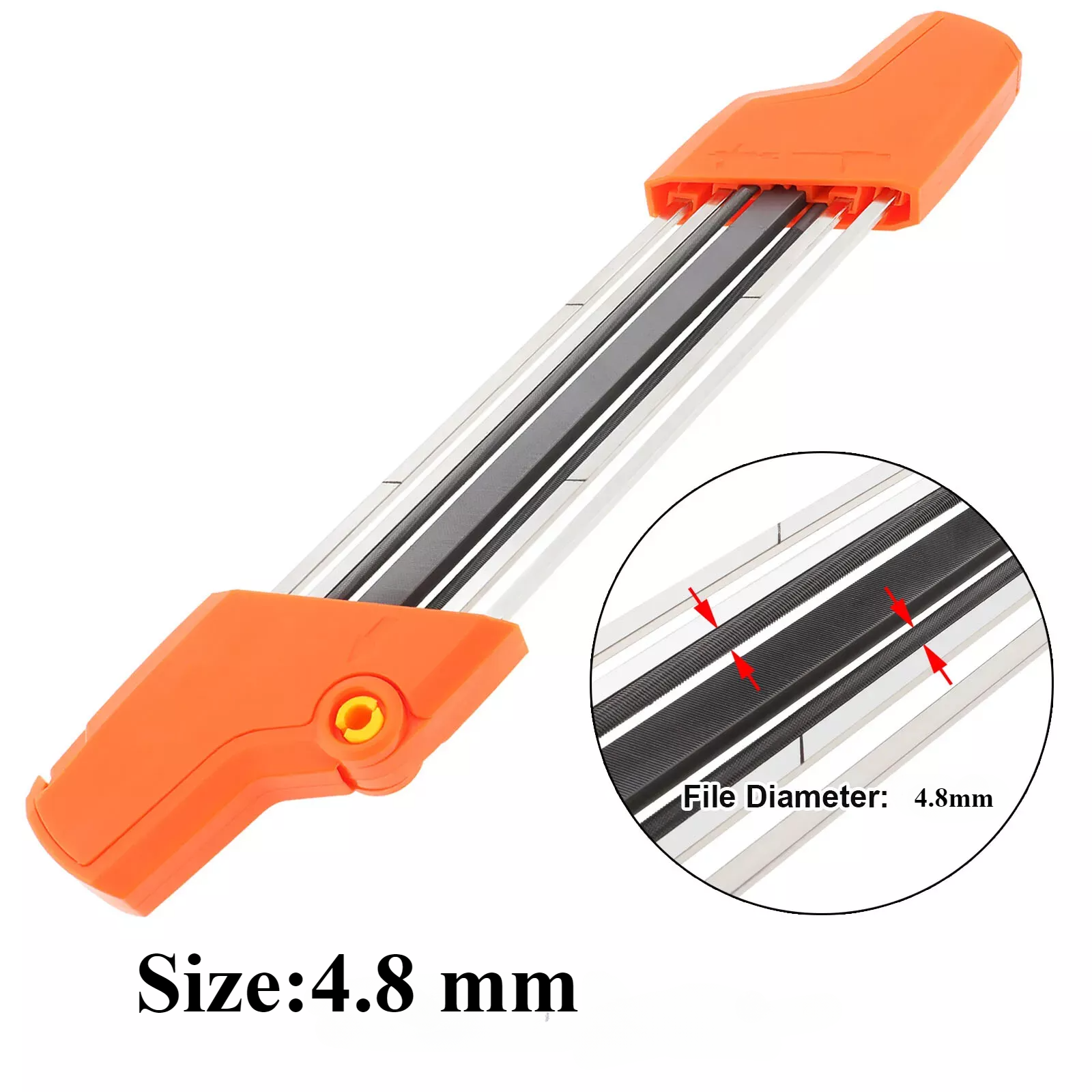 2 IN 1 Chainsaw Teeth Quick Sharpener File For STIHL .325" 4.8mm Chain Garden US