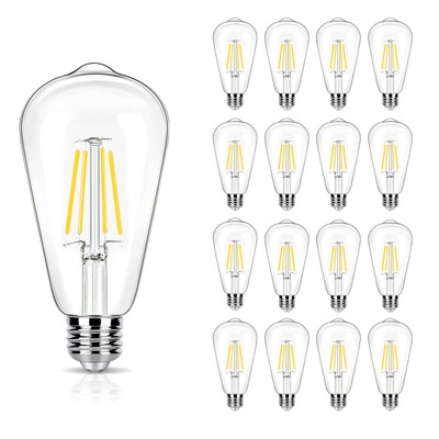 16 Pack LED Edison Bulbs 40W Equivalent, Not-dimmable 4 Watt LED Filament Bul...