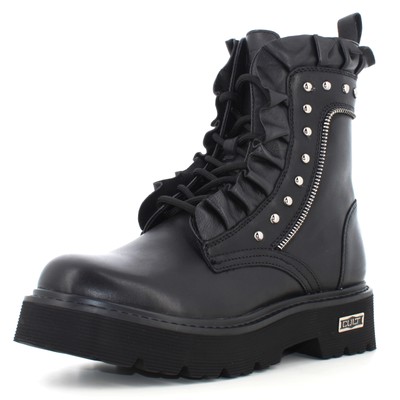 Pre-owned Cult A24us Women's Combat Boots Clw434700 Slash 4347 Mid W Leather In Black