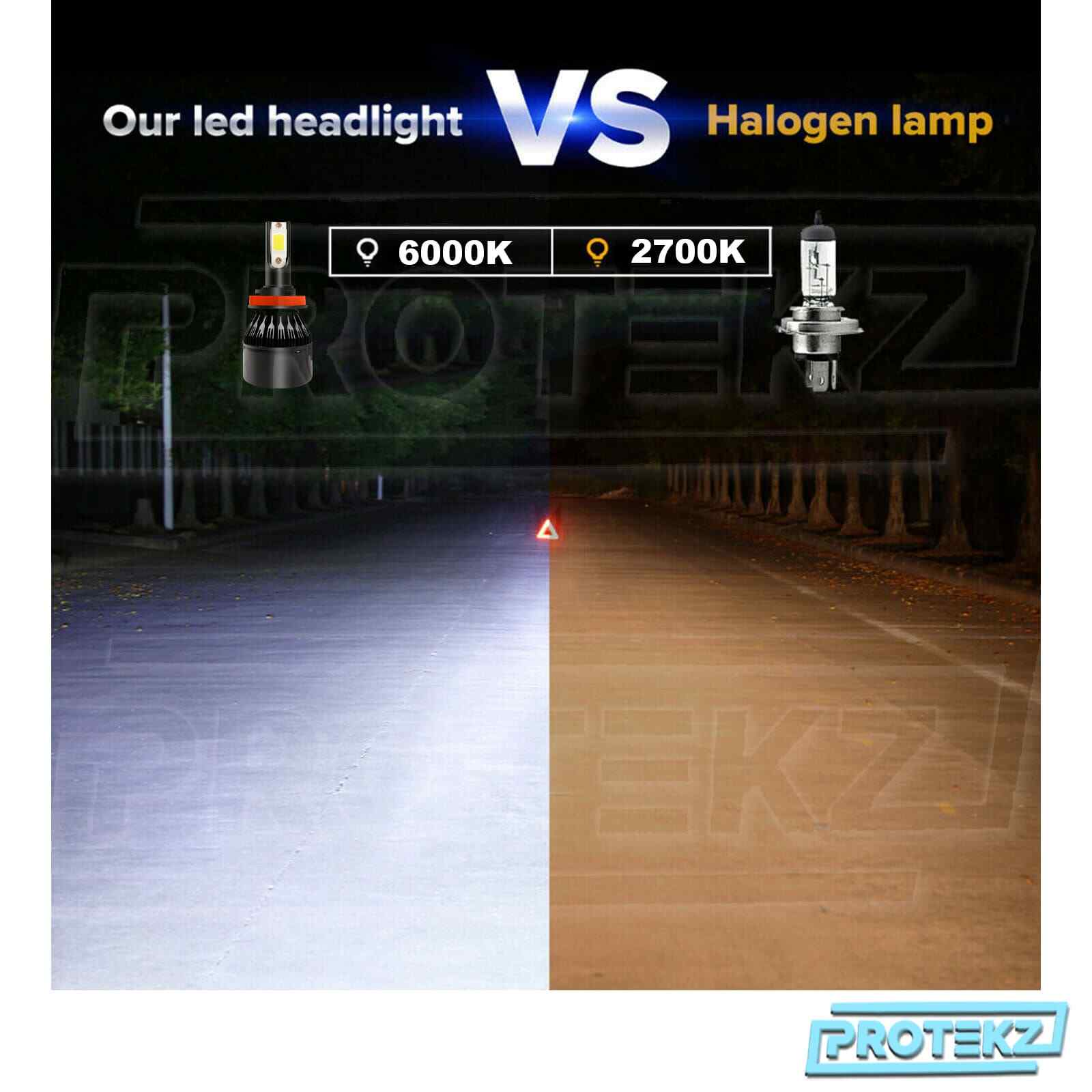 Protekz H11 LED Headlight Kit Bulbs Turbo CoolFan for Acura TSX Fog Light