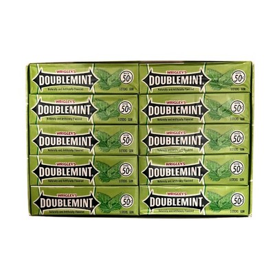 Wrigley's Doublemint Kaugummi, 10 Packungen (10 x 5 Streifen = 50 Stück)