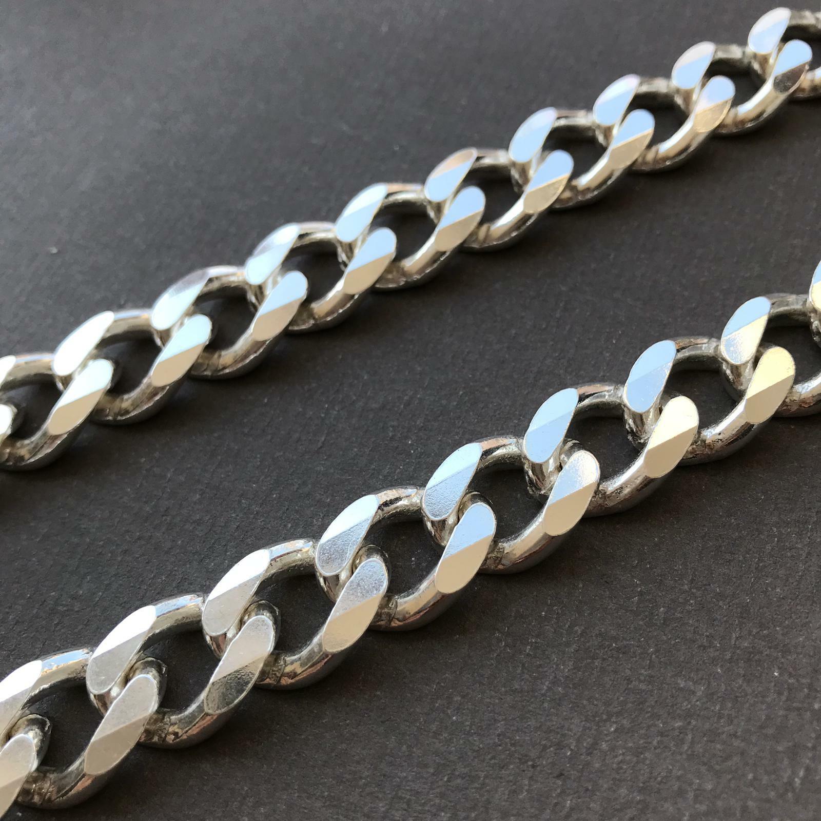 Pre-owned Handmade 14mm Mens Tight Curb Cuban Chain Necklace 925 Sterling Silver 133gr 20inch