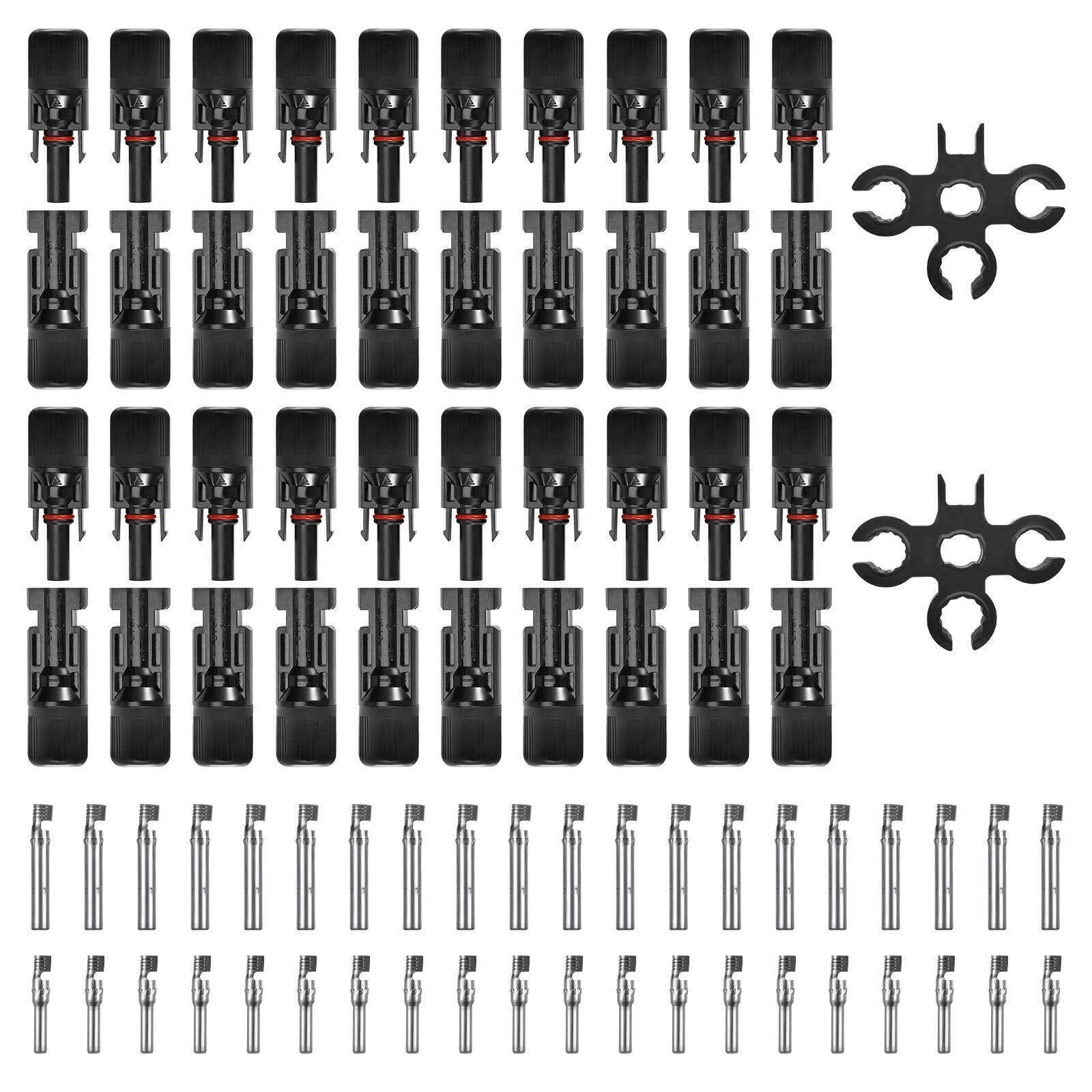 20 Pairs Cable Connectors Solar Panel 30A Line Plug Socket Male Female IP65