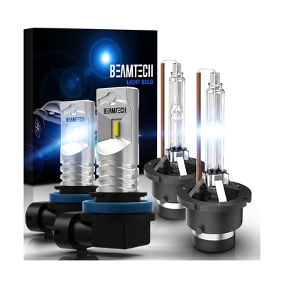 BEAMTECH H11 Led Fog Light Bulb D2S 6000K HID Bulbs