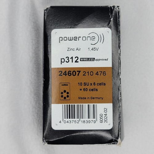 Qty 10 Power One P312 312 6 Pack Hearing Aid 60 Total Batteries Exp 2/2024 NIB