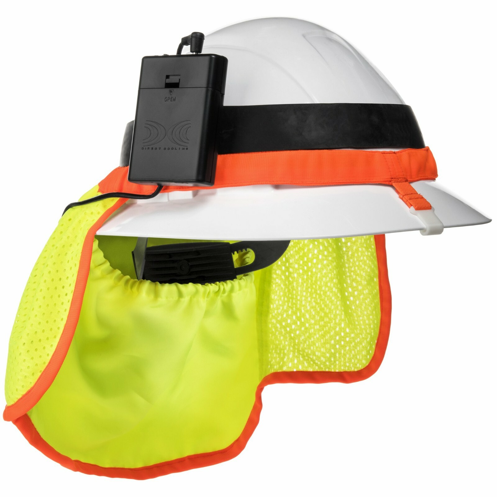 High Visibility Helmet Fan Attachment with Lithium Ion Battery (Full Brim)
