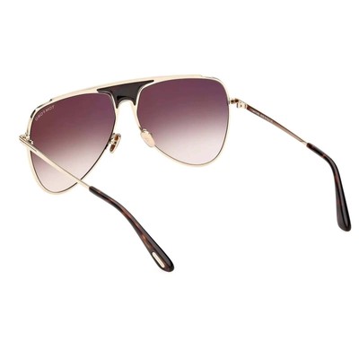 Pre-owned Tom Ford Sunglasses Men Women Rose Gold Gradient Brown Pilot Ft0935 28f Ethan