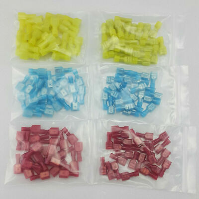 (150) Male Female Insulated Wire Terminal Spade Crimp Connector Set 10-22 Gauge