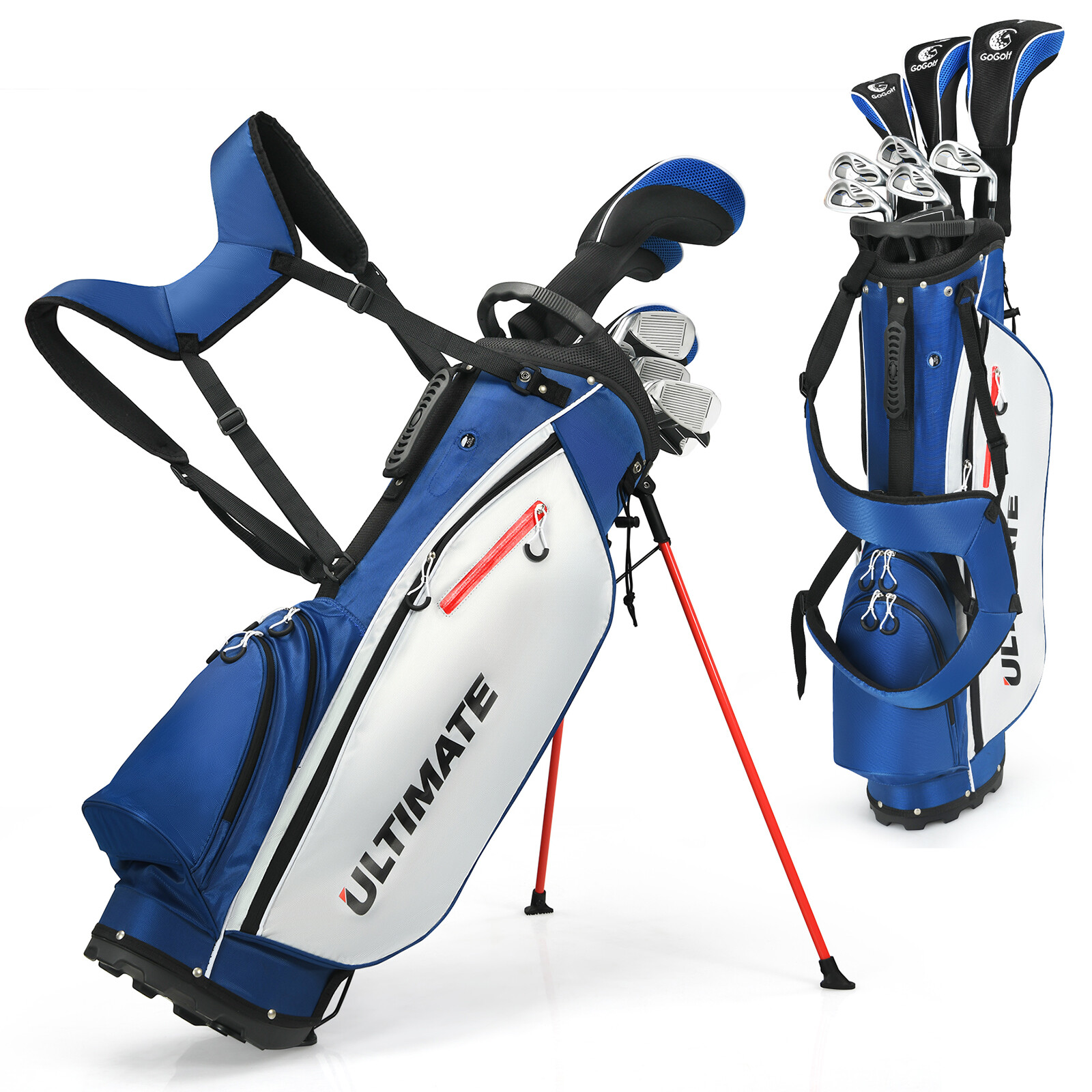 10-teiliges komplettes Herren Golfschläger Set mit 460cc Driver|Fairway-Holz