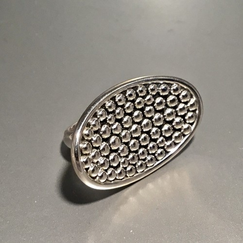 Pre-owned Lagos Sterling Silver Bold Caviar Beaded Statement Ring - Size 7
