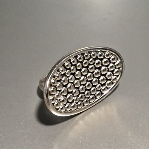 Pre-owned Lagos Sterling Silver Bold Caviar Beaded Statement Ring - Size 7