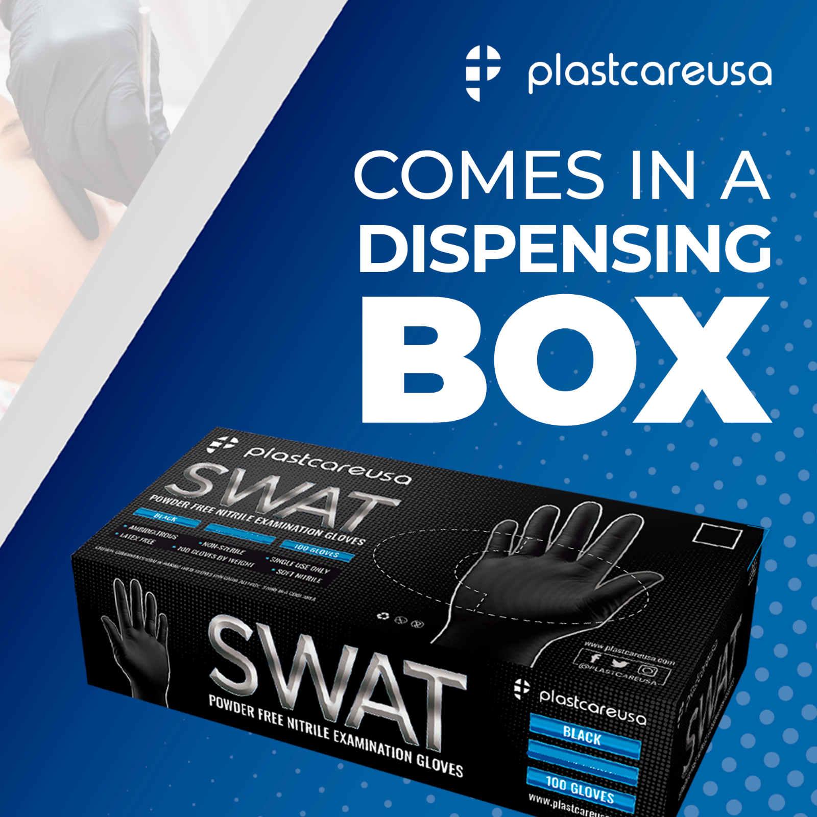 1000 Black Large Nitrile Exam Disposable Gloves, Latex & Powder Free, Medical