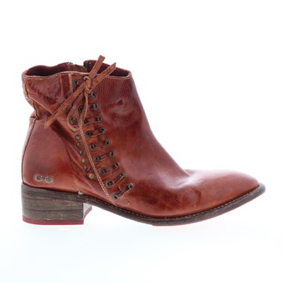 Pre-owned Bed Stu Aldina F328016 Womens Orange Leather Zipper Casual Dress Boots