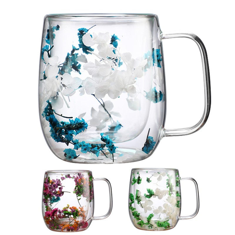 Cup Double Wall Dried Flower Cup Mug