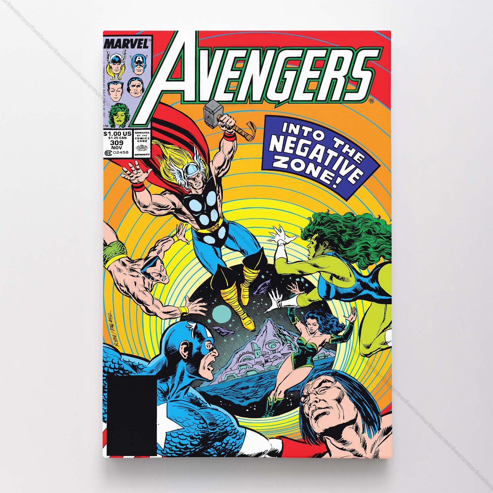 Avengers #309 Poster Canvas Mightiest Heroes Marvel Comic Book Art Print