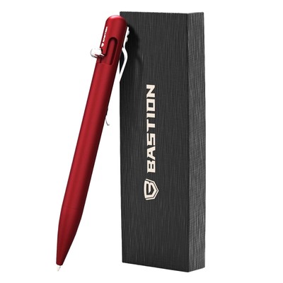 BASTION BOLT ACTION ALUMINUM RED PEN Metal Color Lightweight Tactical Pens NEW