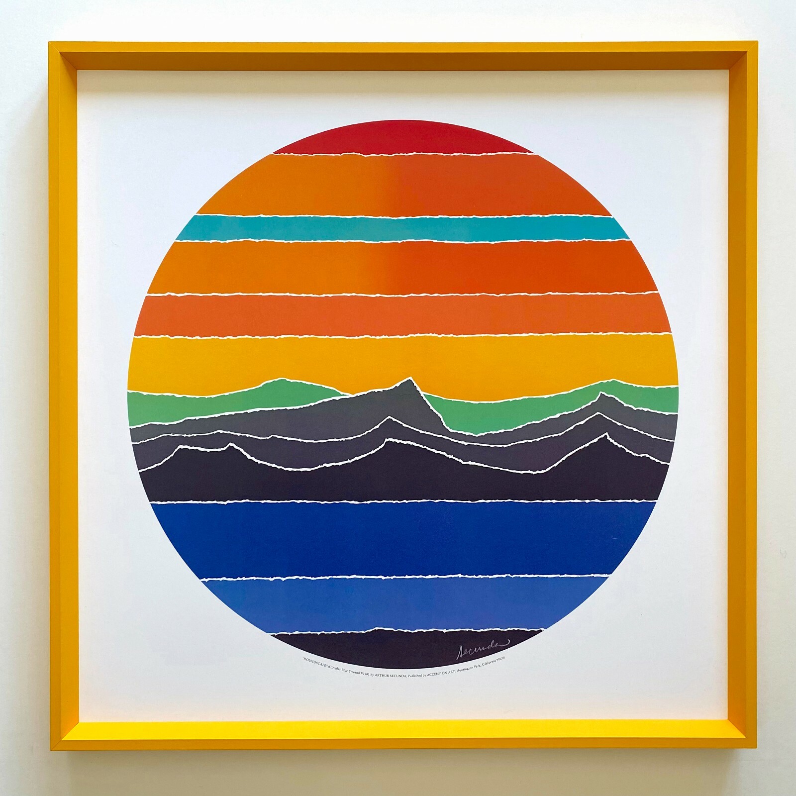 ARTHUR SECUNDA RARE VINTAGE FRAMED MODERNIST LITHOGRAPH