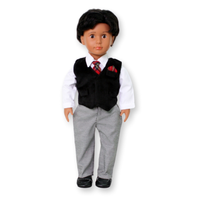 Boys Shirt & Tie Set W/ Vest And Pants 18" Doll Clothes For American Girl Dolls