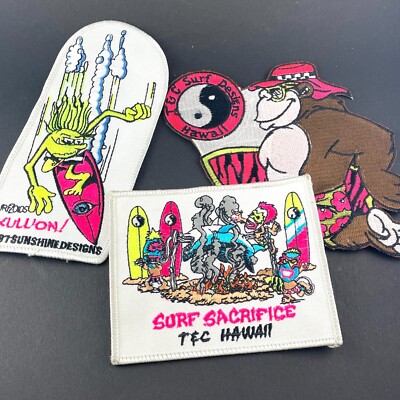 vintage 90s lot TOWN AND COUNTRY SURF PATCH GORILLA T&C Surf Designs Hawaii 80s