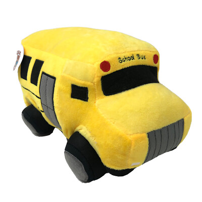 Cozy Bear - Yellow School Bus Soft Plush Toy 10 