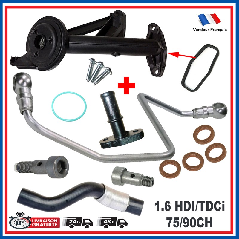 Kit Montage Tuyau Turbo Pour Citroen C4 C3 Picasso Jumpy 1.6 Hdi 90 Dv6 037969