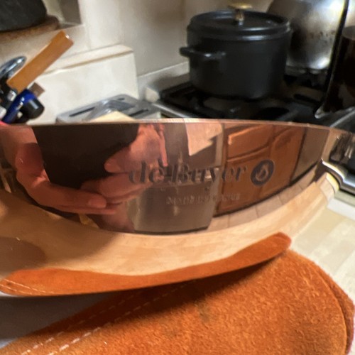 De Buyer Inocuivre Tradition Copper Fry Pan With Cast Iron Handle, 9.5-Inches