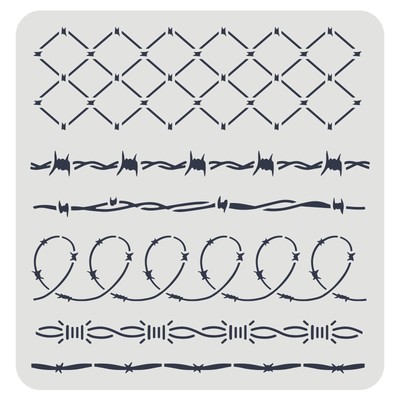 Barbed Wire DIY Stencils Wall Painting Stencil 11.8x11.8inch 6 Iron Gauze Dra...