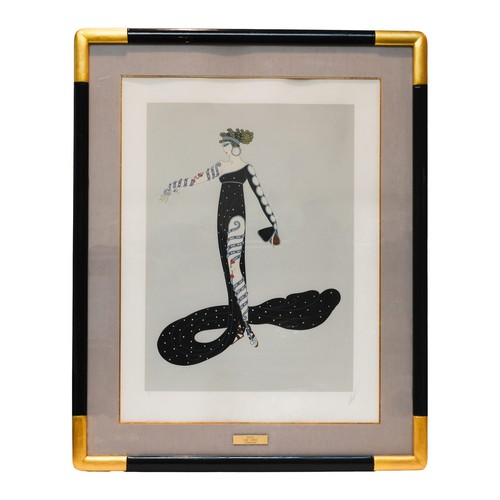 vintage 額縁/ERTE Vintage 1985 Framed Signed Erte Winter's Arrival Serigraph