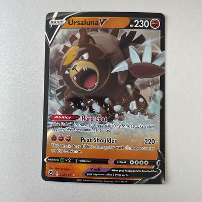Pokémon Silver Tempest #102 Ursaluna V Full Art Holo Ultra Rare